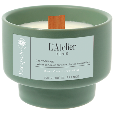 Bougie céramique cire végétale Escapade/Notes d'Eucalyptus/230g