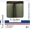 Deux bougies cylindriques Kaki