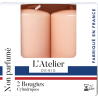 Deux bougies cylindriques Rose