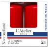 Deux bougies cylindriques Rouge