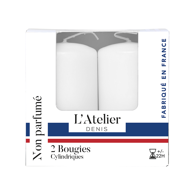 Deux bougies cylindriques Blanches