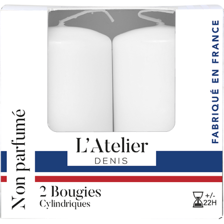 Deux bougies cylindriques Blanches