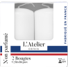 Deux bougies cylindriques Blanches