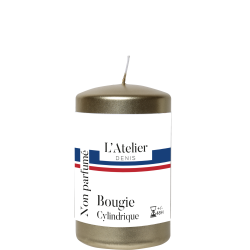 Bougie cylindrique dorée