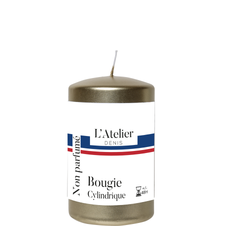 Bougie cylindrique dorée