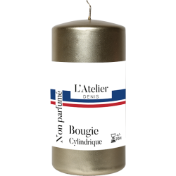 Bougie cylindrique dorée