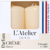 Deux bougies cylindriques Crème Glacée/Notes de Vanille