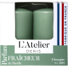 Deux bougies cylindriques Fraicheur de Basilic/Notes aromatiques