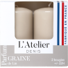 Deux bougies cylindriques Graines de Lin/Notes de Musc